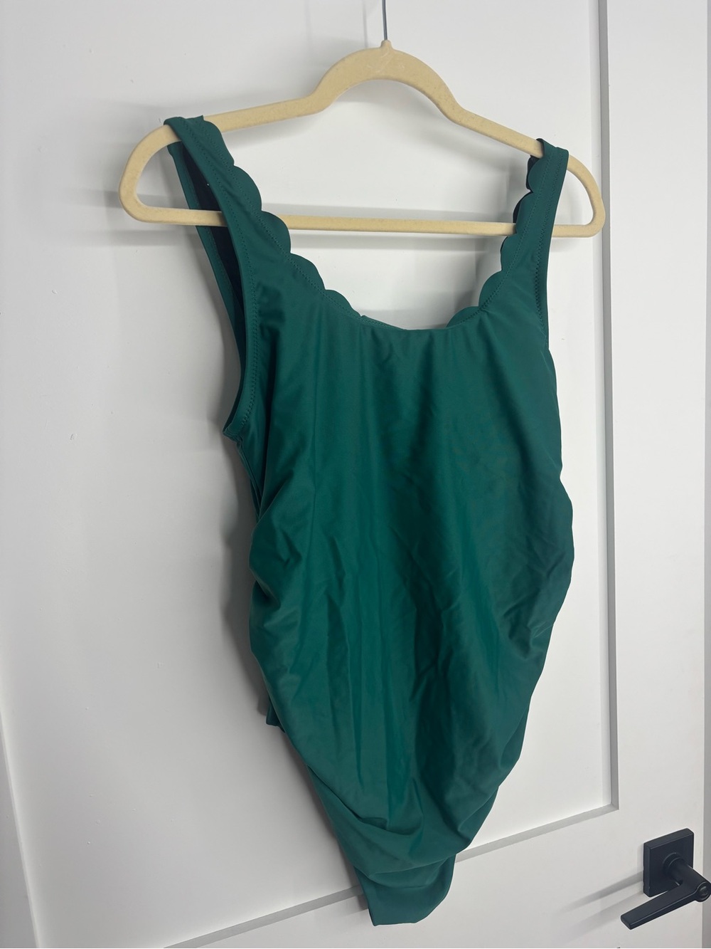 Pinkblush Maternity Teal Scallop-Trim One-Piece Swimsuit